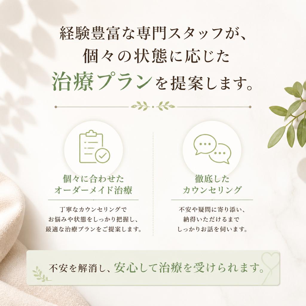 専門スタッフによる信頼のケア