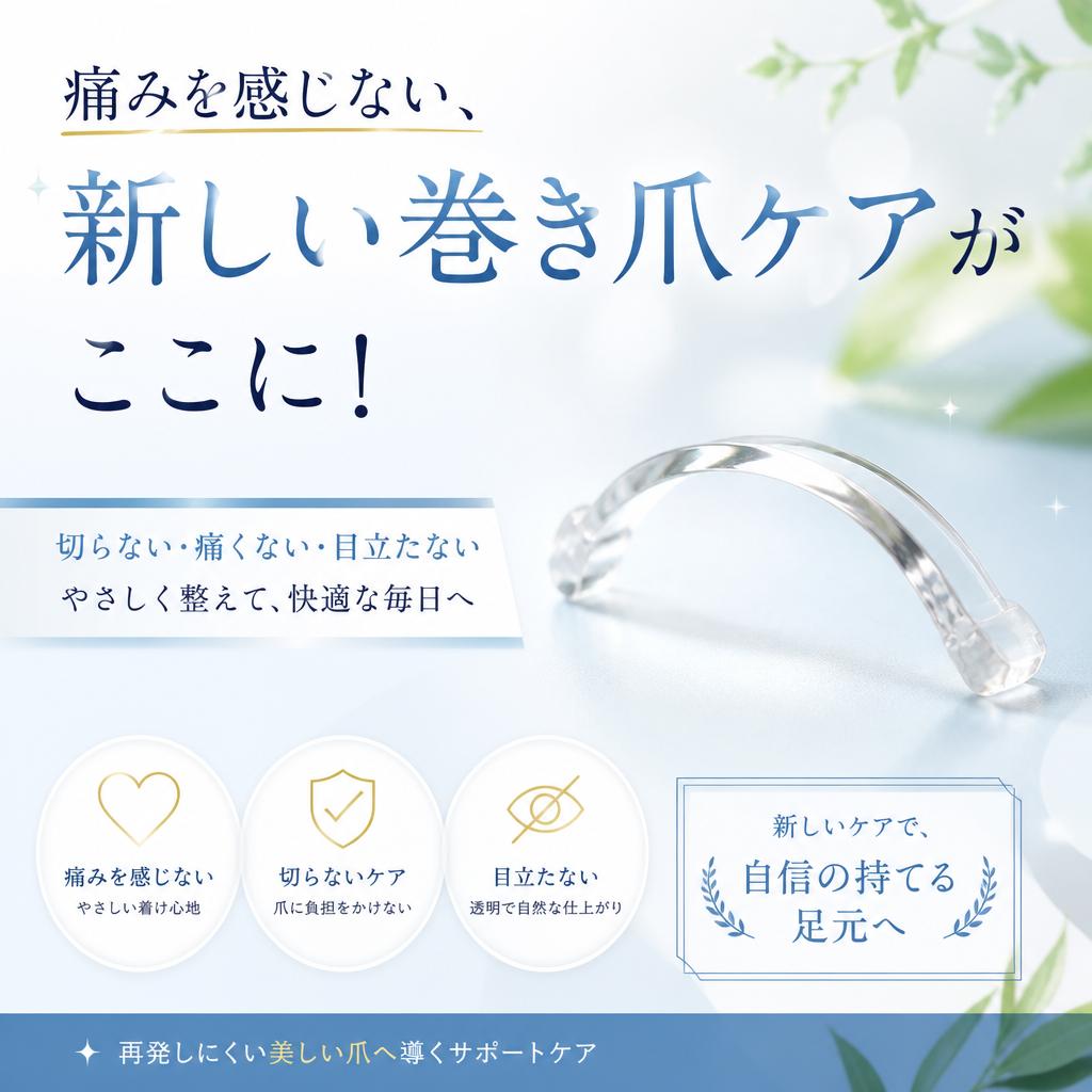 痛みを感じない、新しい巻き爪ケアがここに！