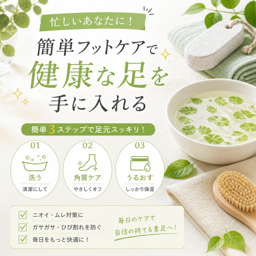 忙しいあなたに！簡単フットケアで健康な足を手に入れる